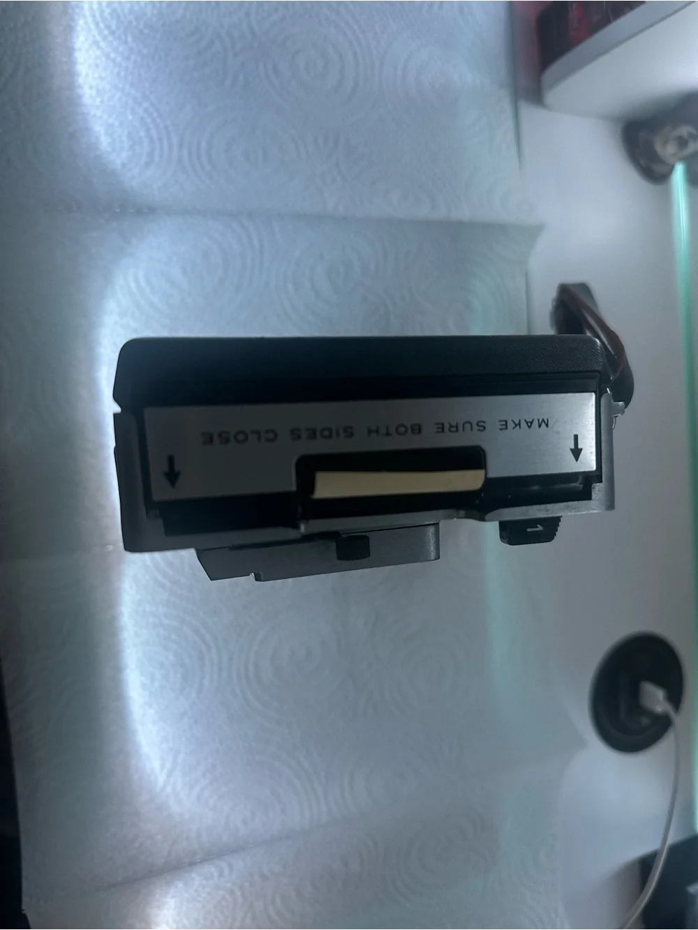 Polaroid 450 Land Camera in Black and Silver with Brown Strap